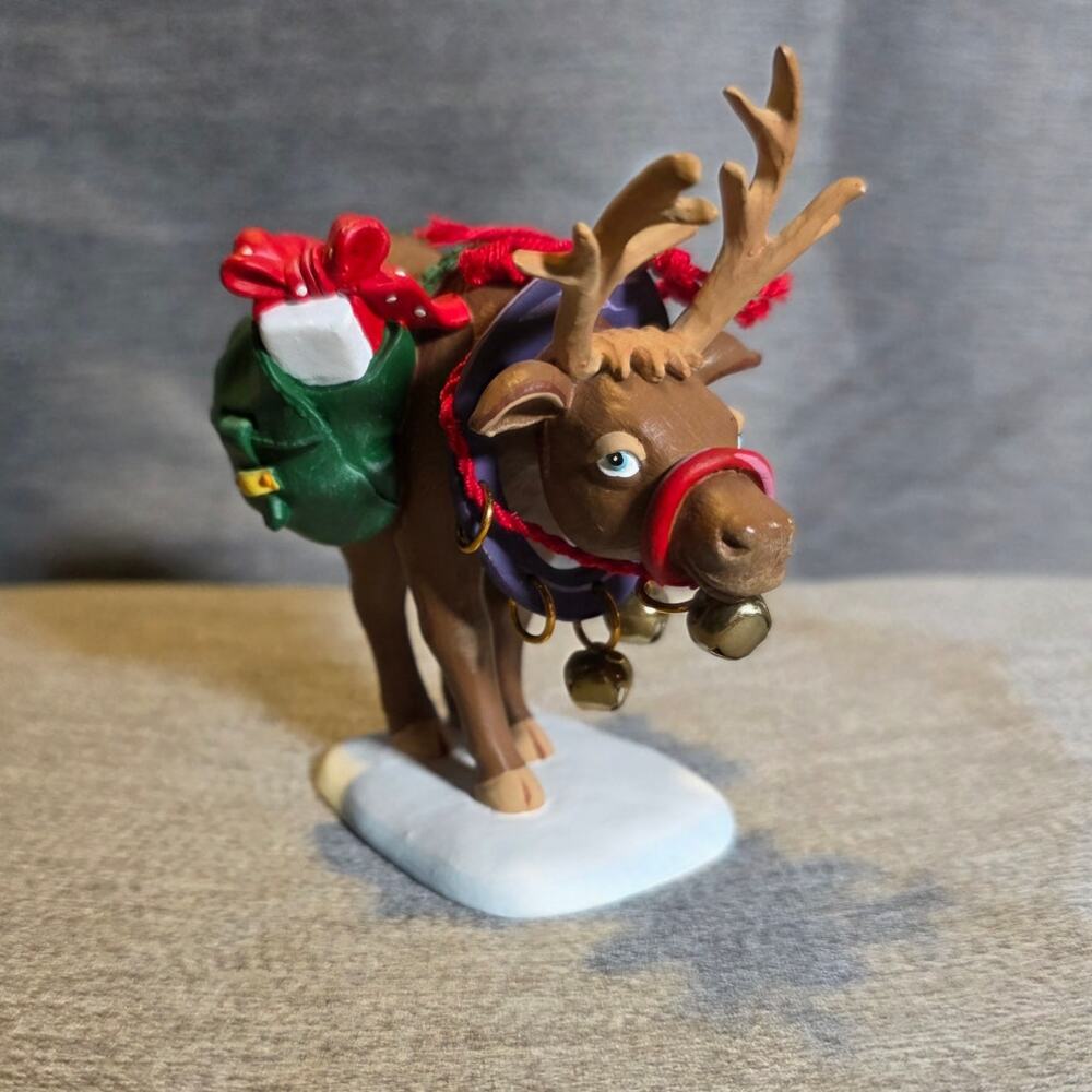 Department 56 All Through The House Reindeer To His Team Give A Whistle Figurine